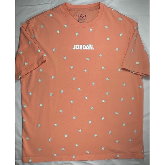 Jordan Other - Jordan Jumpman Retro All Over Print T-Shirt Peach Standard Fit Size XL